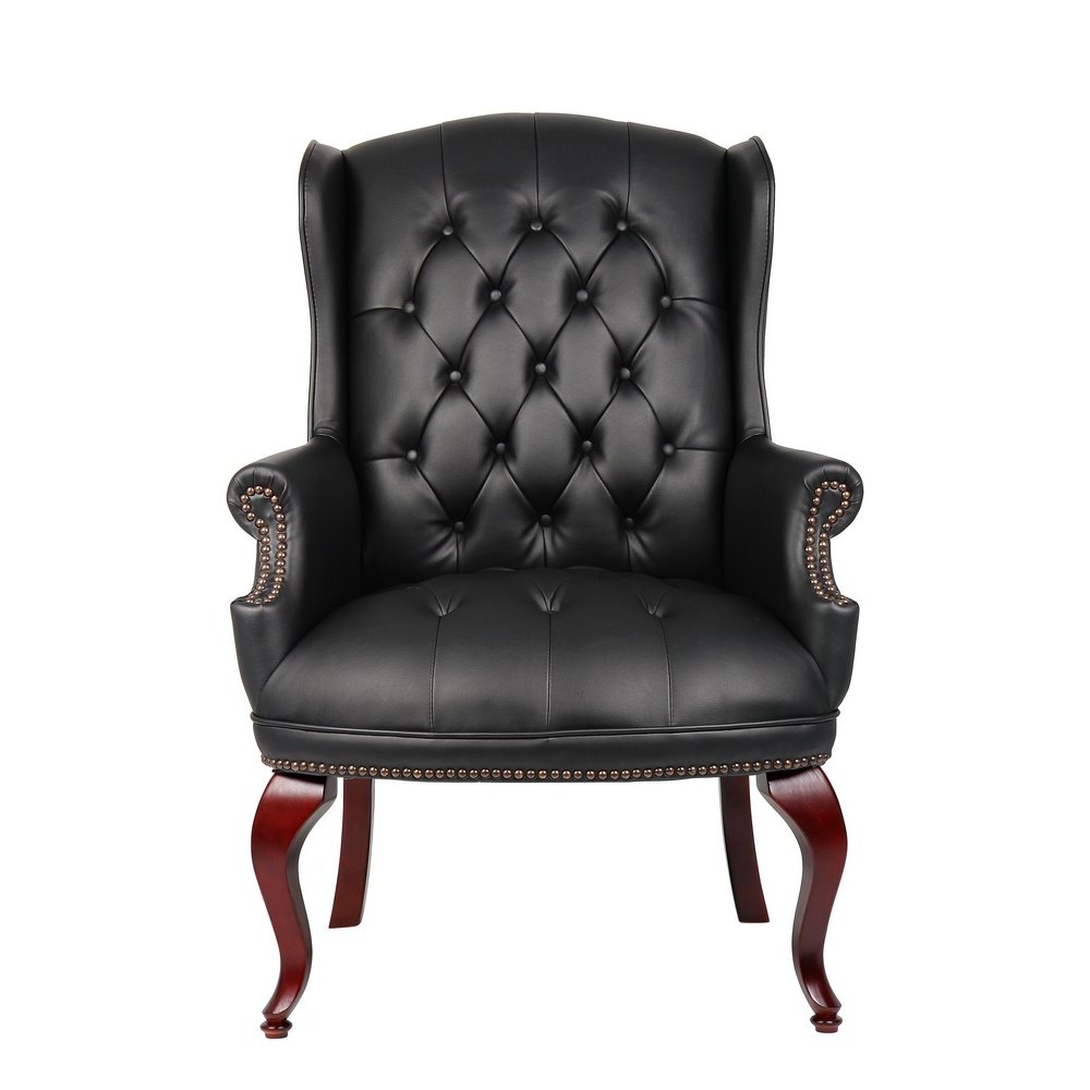 Boss Wingback Traditional Guest Chair In Black